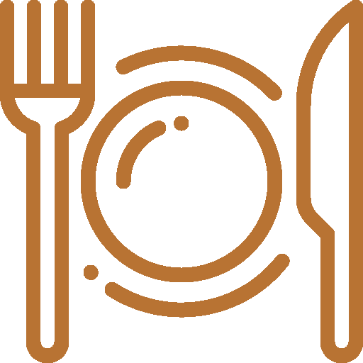 Icon of fork, knife, and plate